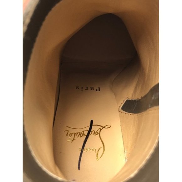 CHRISTIAN LOUBOUTIN Gray So Eleonor Velour Ankle Boots Size Eu:35 - Picture 10 of 12